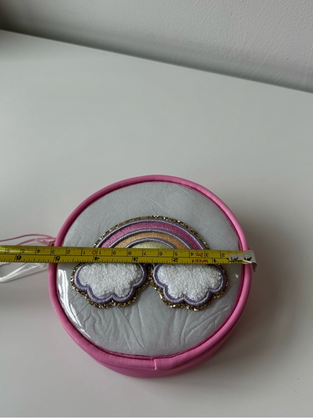 NWT- Stoney Clover Lane X Target Pink Rainbow Cloud Round Accessory Pouch - Picture 7 of 10